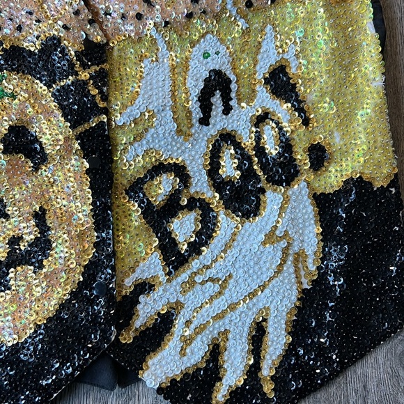 Fashion Fantasy Vest Black Sequined Halloween Vintage Vest Size Medium - Picture 4 of 15